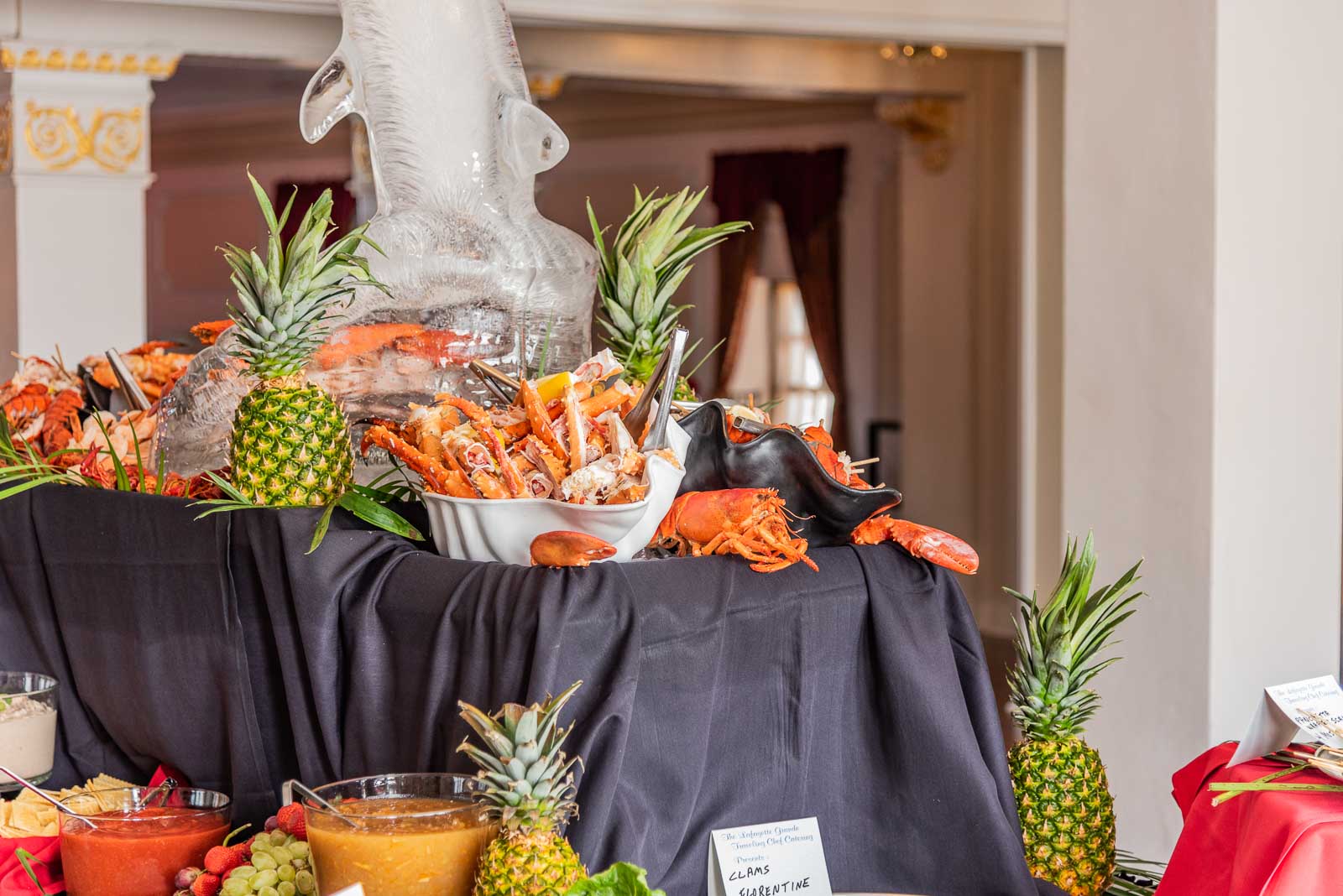 Corporate Party Crab Legs & Lobster Tail spread - served up on the 2nd floor Grande Ballroom.